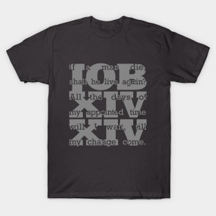 Job 14:14 in Gray T-Shirt